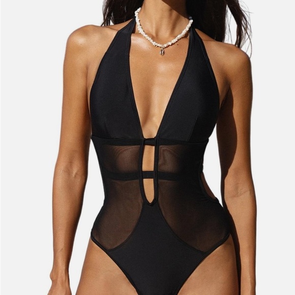 Cupshe Other - Elegant Black Mesh Swimsuit